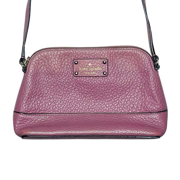 Kate Spade Hanna Bay Pink Purple Crossbody Bag Handbag Pebbled Leather - Picture 1 of 6